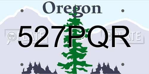 527PQR Oregon License Plate