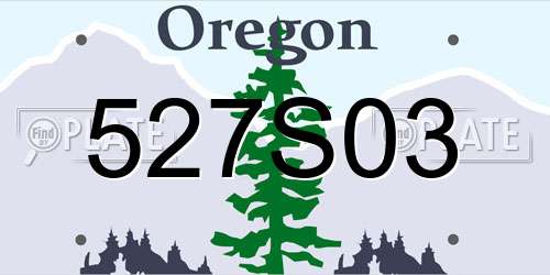 527S03 Oregon License Plate