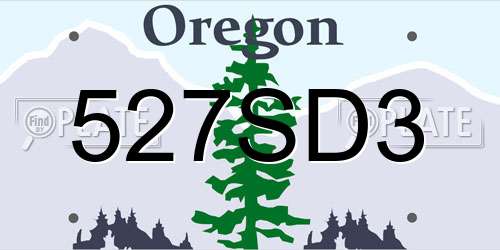 527SD3 Oregon License Plate