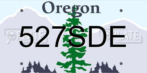 527SDE Oregon License Plate