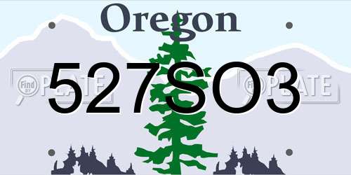 527SO3 Oregon License Plate