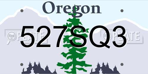 527SQ3 Oregon License Plate