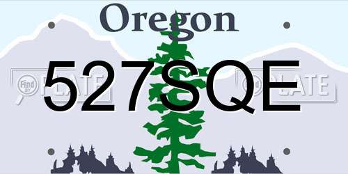 527SQE Oregon License Plate