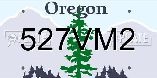 527VM2 Oregon License Plate