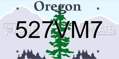 527VM7 Oregon License Plate