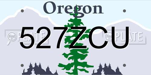 527ZCU Oregon License Plate