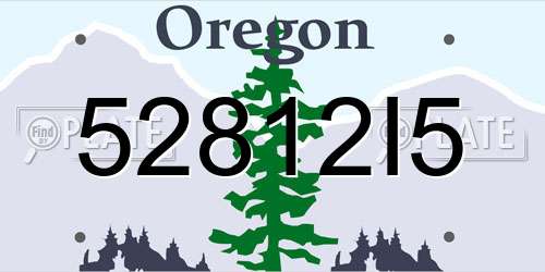 52812I5 Oregon License Plate
