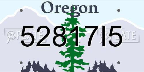 52817I5 Oregon License Plate