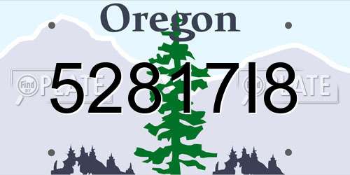 52817I8 Oregon License Plate