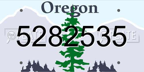 5282535 Oregon License Plate