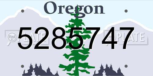 5285747 Oregon License Plate