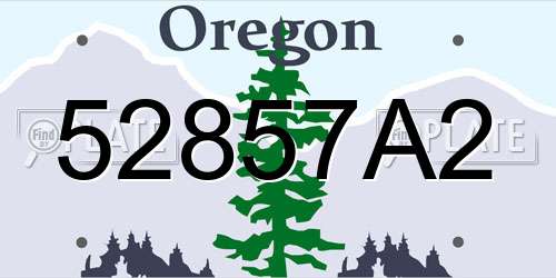 52857A2 Oregon License Plate