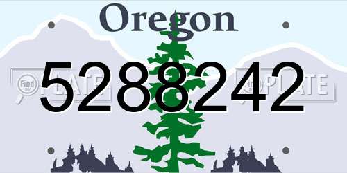 5288242 Oregon License Plate