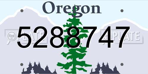 5288747 Oregon License Plate