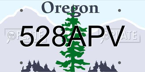528APV Oregon License Plate