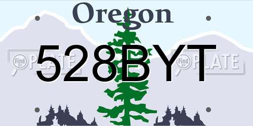 528BYT Oregon License Plate