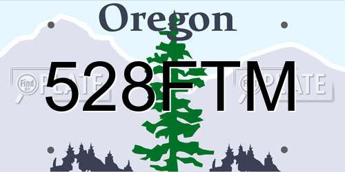 528FTM Oregon License Plate
