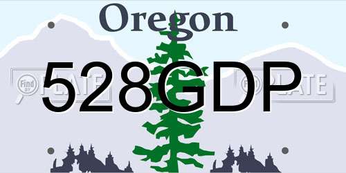 528GDP Oregon License Plate