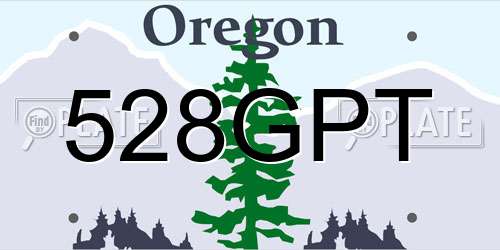 528GPT Oregon License Plate
