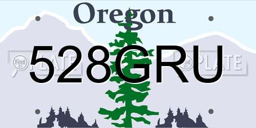 528GRU Oregon License Plate