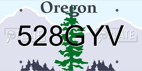 528GYV Oregon License Plate