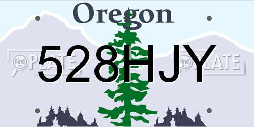 528HJY Oregon License Plate