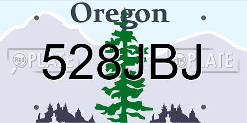 528JBJ Oregon License Plate
