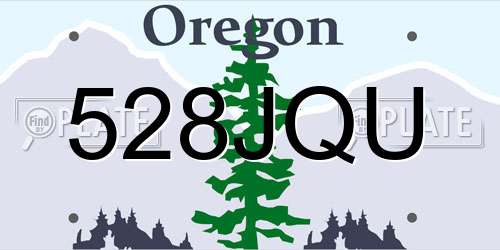 528JQU Oregon License Plate