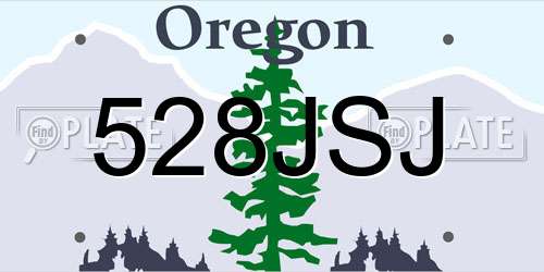 528JSJ Oregon License Plate