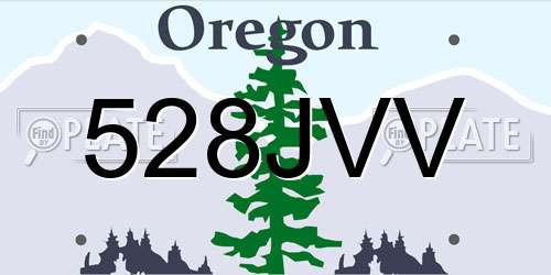 528JVV Oregon License Plate