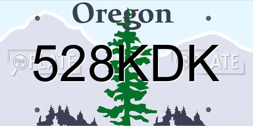 528KDK Oregon License Plate