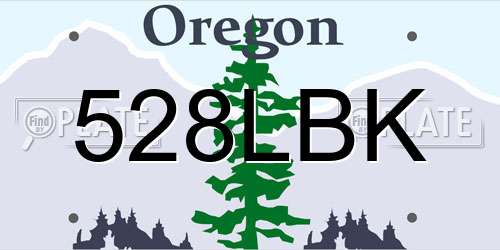 528LBK Oregon License Plate
