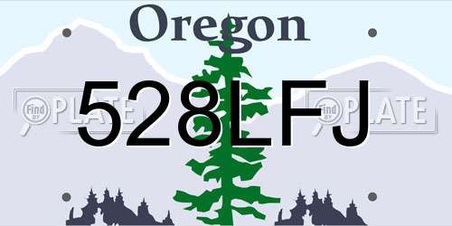 528LFJ Oregon License Plate