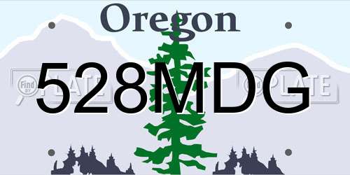 528MDG Oregon License Plate