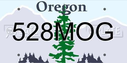 528MOG Oregon License Plate
