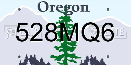 528MQ6 Oregon License Plate