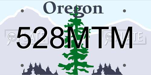 528MTM Oregon License Plate