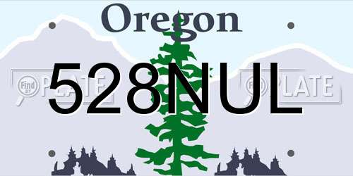 528NUL Oregon License Plate