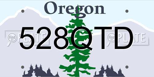 528QTD Oregon License Plate