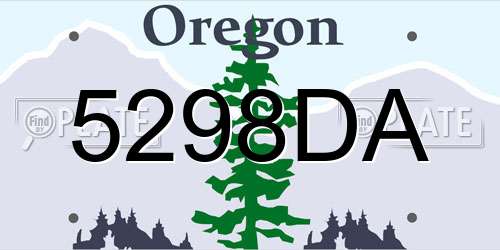 5298DA Oregon License Plate