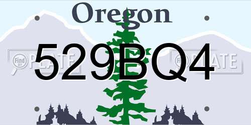 529BQ4 Oregon License Plate