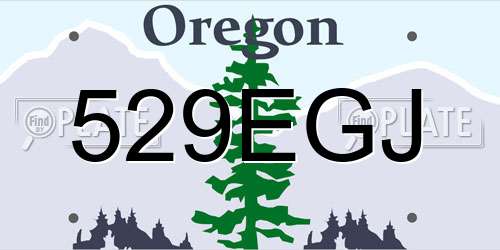 529EGJ Oregon License Plate