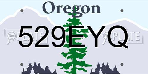 529EYQ Oregon License Plate