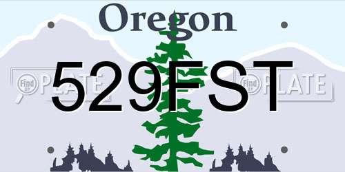 529FST Oregon License Plate