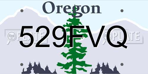 529FVQ Oregon License Plate
