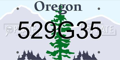 529G35 Oregon License Plate