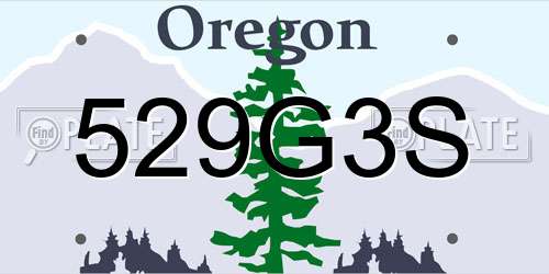 529G3S Oregon License Plate