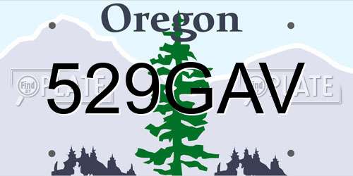 529GAV Oregon License Plate