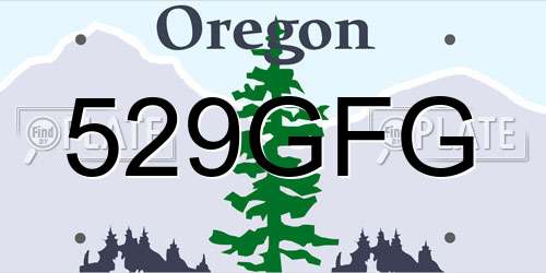 529GFG Oregon License Plate
