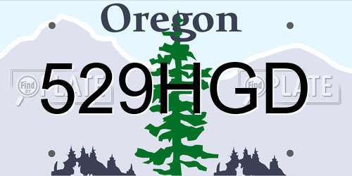 529HGD Oregon License Plate